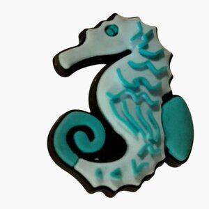 Seahorse Shaped Shoe Charm Blue